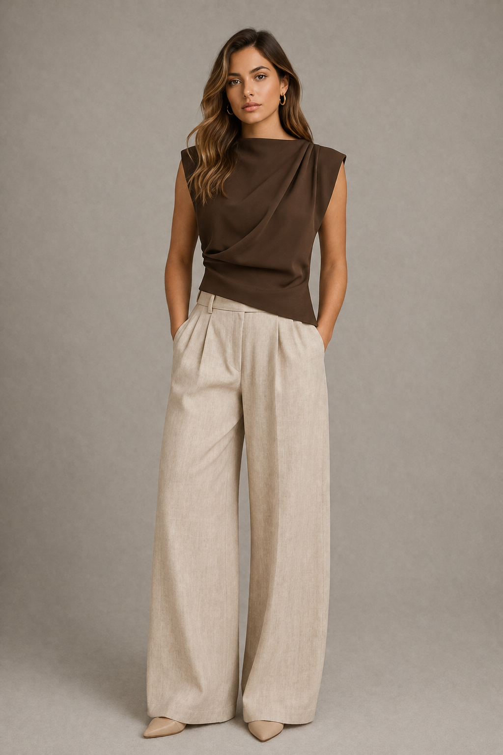 Pleated Shoulder Top