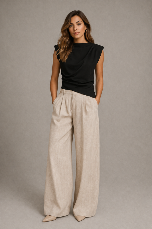 Pleated Shoulder Top