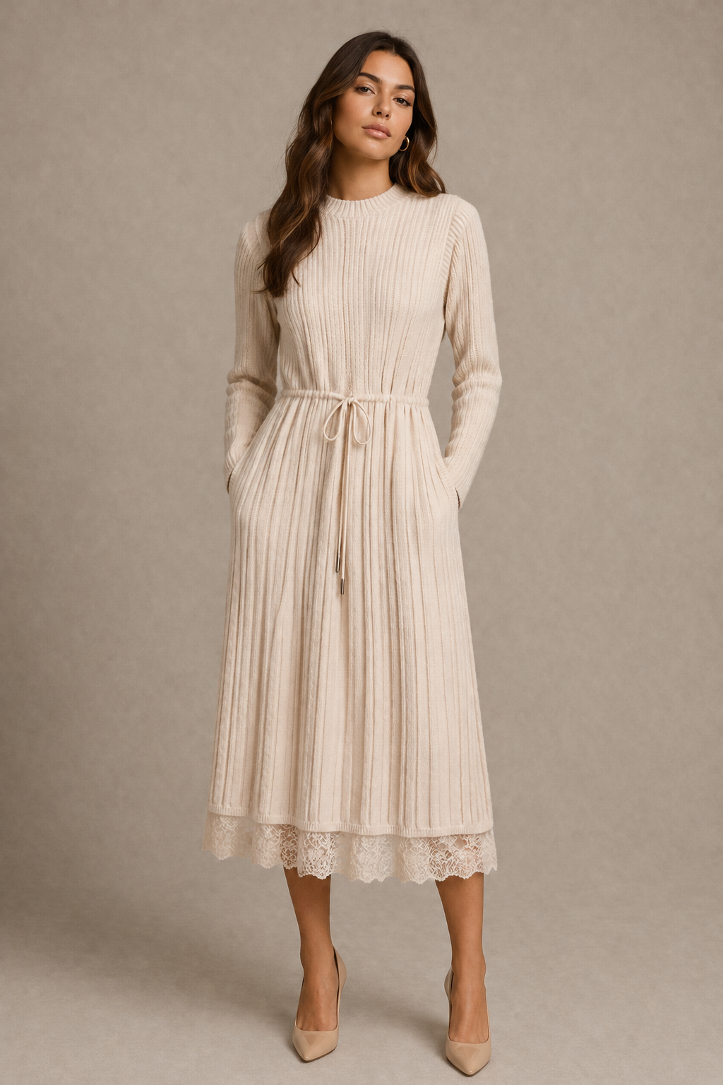 Elegant Turtleneck Knit Dress
