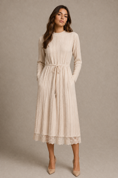 Elegant Turtleneck Knit Dress