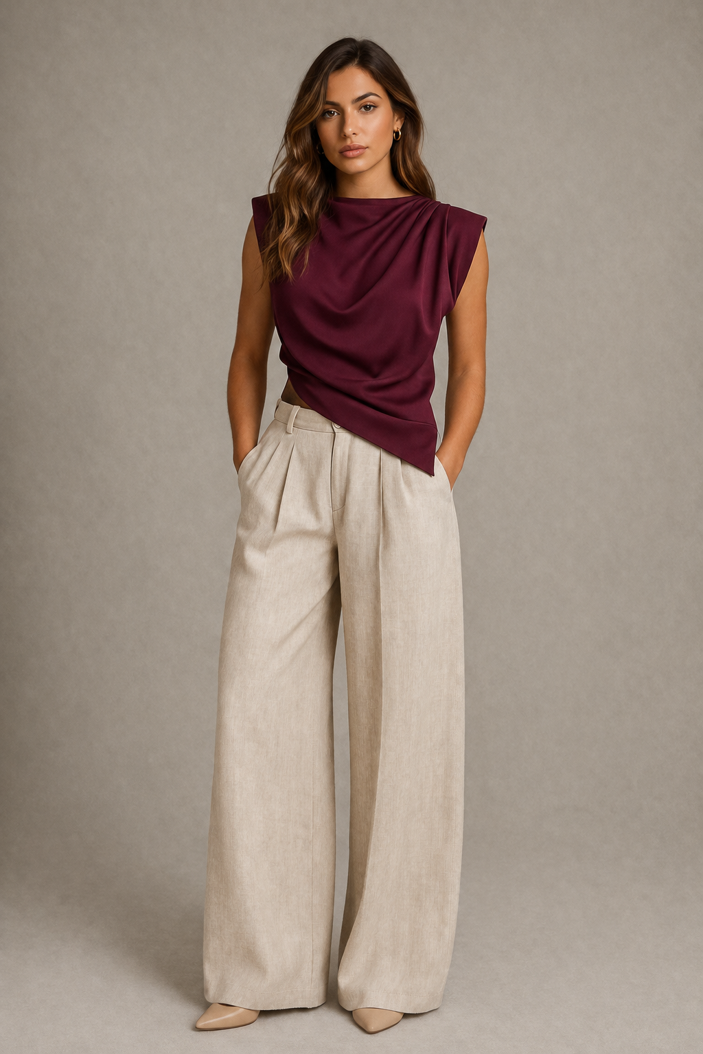 Pleated Shoulder Top