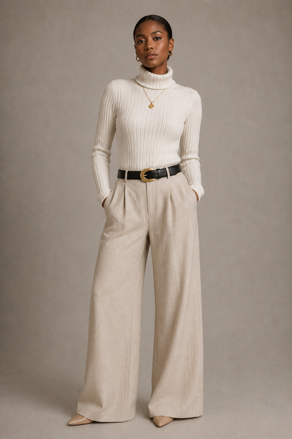 Ribbed Turtleneck Top
