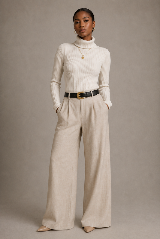 Ribbed Turtleneck Top