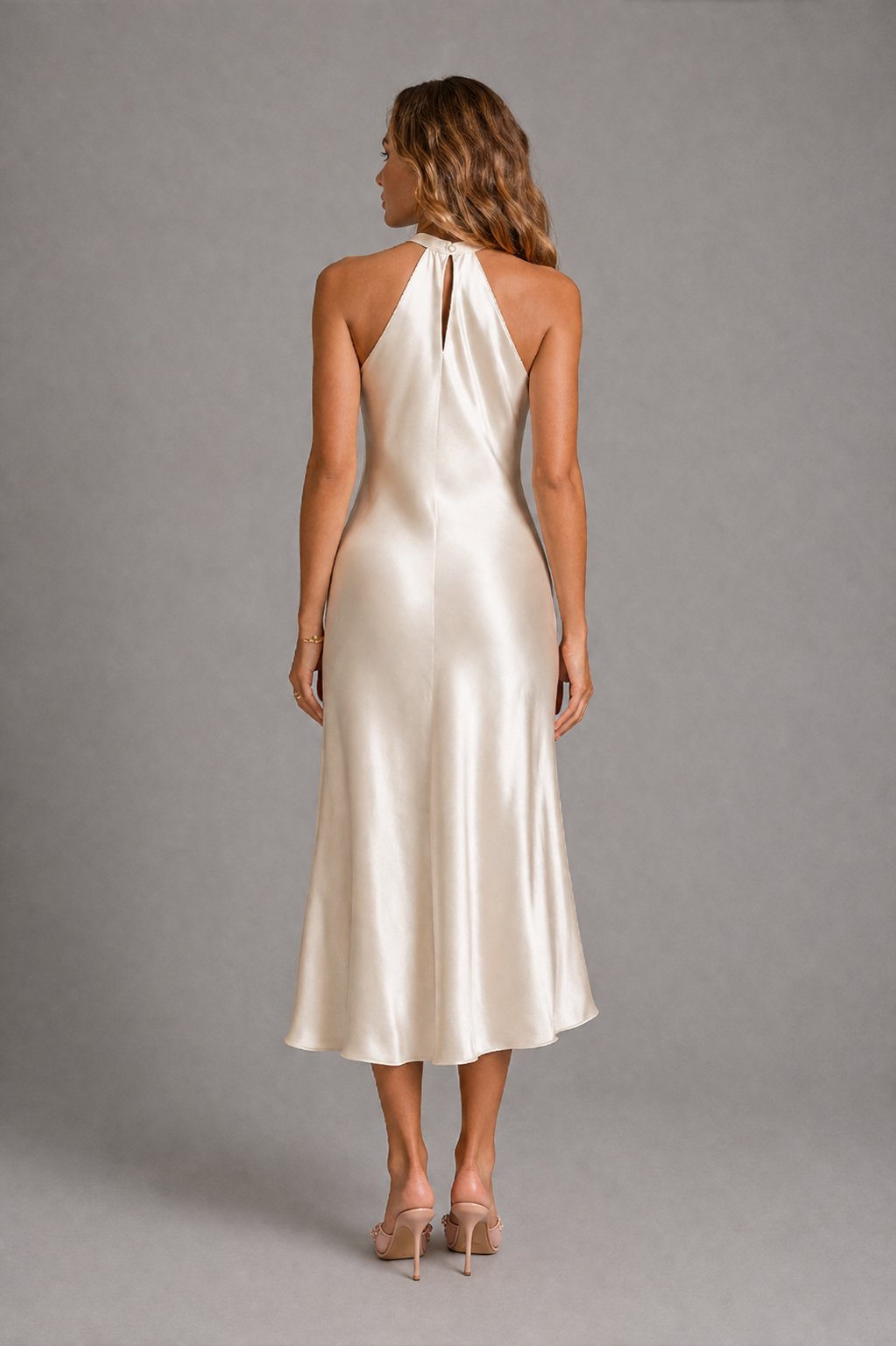 Santorini Satin Midi Dress