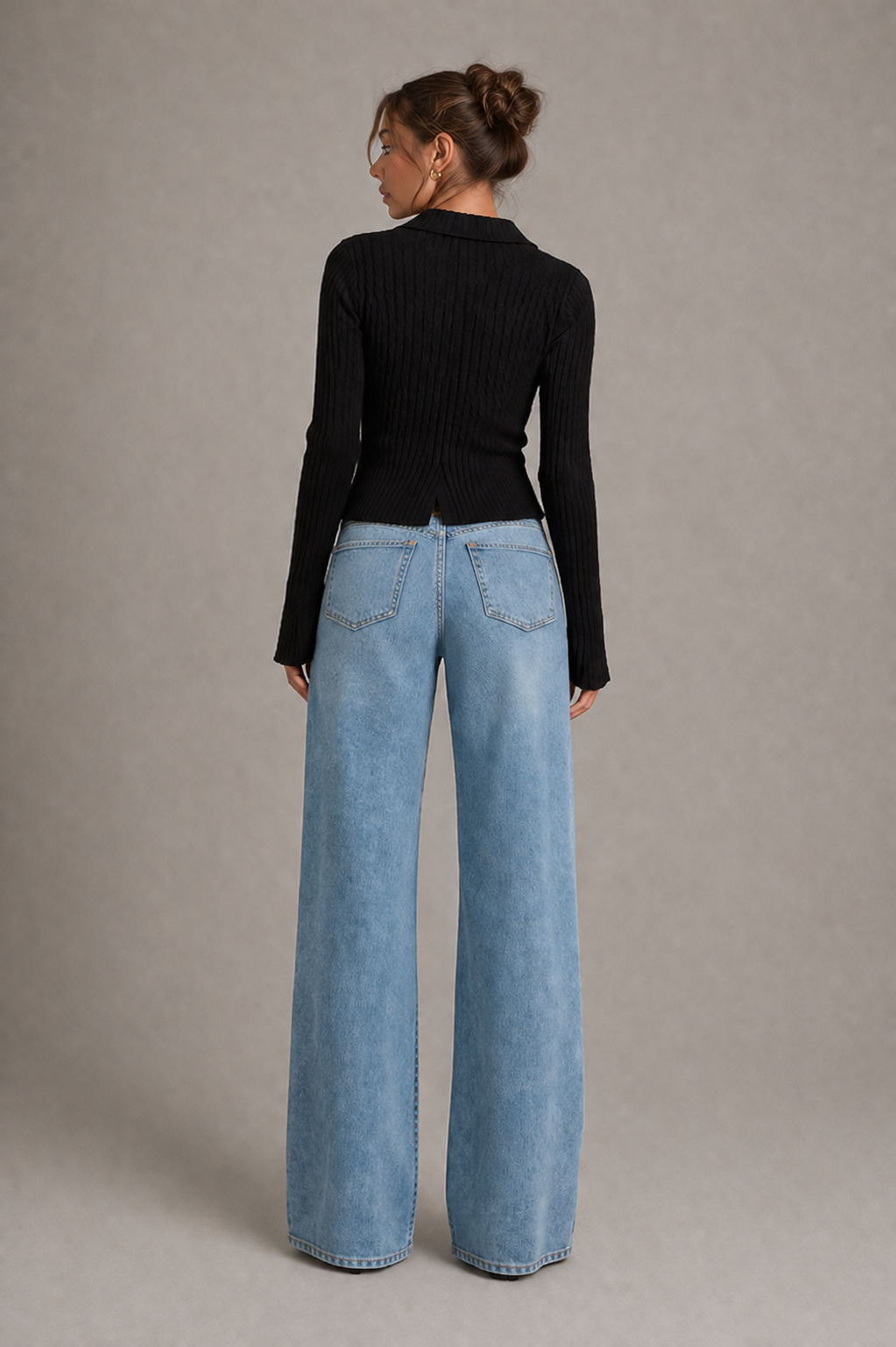Ribbed Collared Cardigan