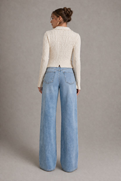 Ribbed Collared Cardigan